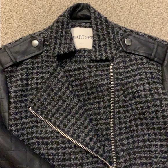 Wool blend faux leather jacket - Picture 2 of 3